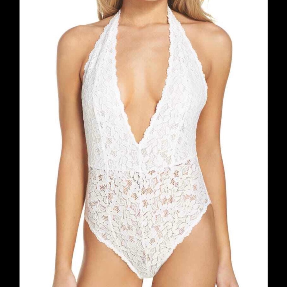 NEW Free People White Avery Lace Bodysuit size Large - Picture 5 of 14